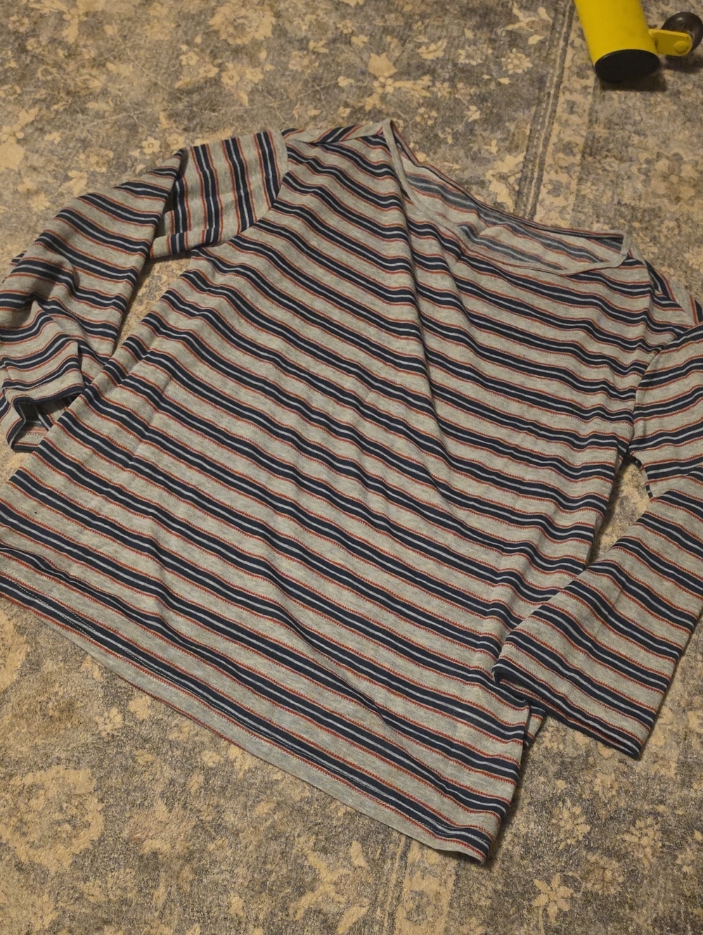 Striped Long-Sleeve Crewneck Sweater - Blue/Gray